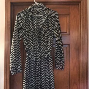 Collective Concepts Long Sleeve Faux Wrap Dress